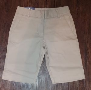 Girls Izod Size 7 Khaki Tan Shorts Adjustable Waist New With Tags